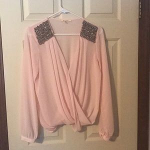 Embellished long sleeve top